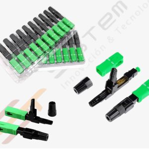 Conector mecánico con rosca sc apc verde