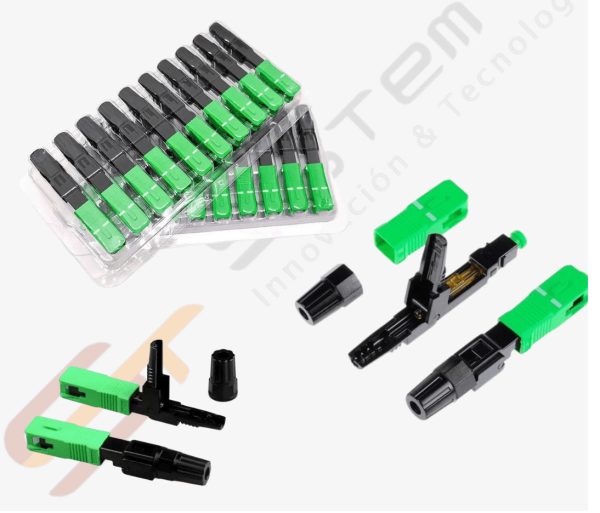 Conector mecánico con rosca sc apc verde