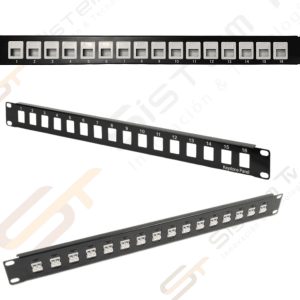 Patch panel 16 puertos sin jack para categoría 5 y categoría 6
