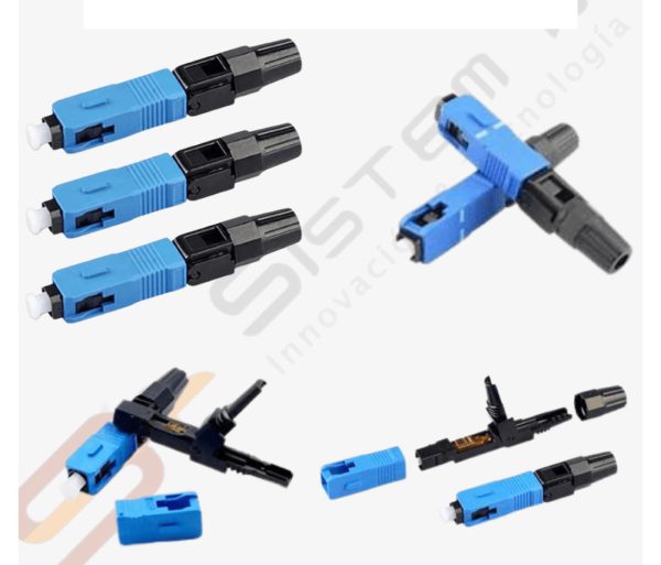 Conector mecanico con rosca sc upc azul