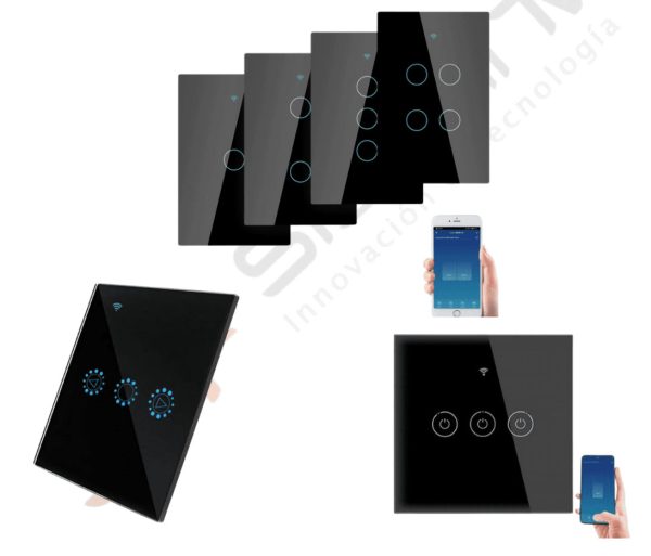 Interruptor inteligente con panel de vidrio wifi bluetooth con app smart life Amazon Google Home