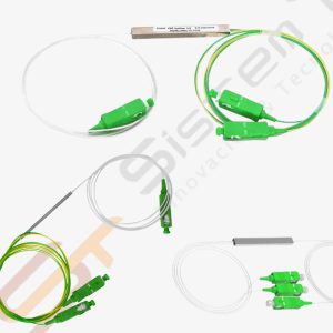 Splitter optico plc 1x2 monomodo sc-apc verde balanceado