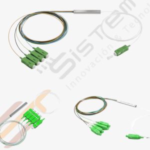 Splitter optico plc 1x4 monomodo sc-upc verde balanceado